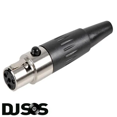 PULSE PLS00218 - 4 Pin / Pole Female Mini-XLR In-Line Plug For Mic Belt Pack Etc • £8.31