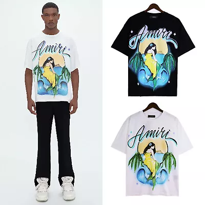 Fashion Mermaid Print T-Shirt Unisex Casual Street Cotton Short Sleeve • $29.99