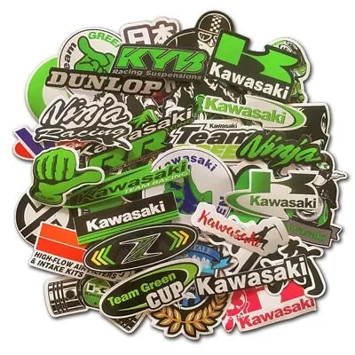 Lot Set Of 40 Motorcycle Stickers Decal Racing Car ATV Dirtbike UTV For Kawasaki • £6.98