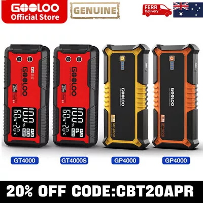 GOOLOO Portable Car Jump Starter 2000A/3000A/4000A Battery Lithium Jump Pack 12V • $99.99