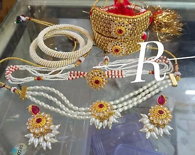 Bollywood Traditional Choker Jewelry Set Arabic Kundan Weddig Pride Rajasthani • $40.49