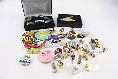 TV & Character Pin Badges Inc Spiderman Disney Starsky & Hutch Etc X 44 • £0.99