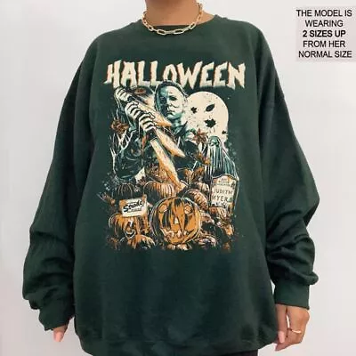 Vintage Michael Myers Halloween Crewneck Sweatshirt Horror Movies Tee • $21.83