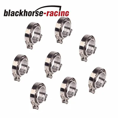 $87.99 • Buy 8PCS 2.5  63mm V-band Clamp+Flange Turbo Exhaust Vband T304 Stainless New