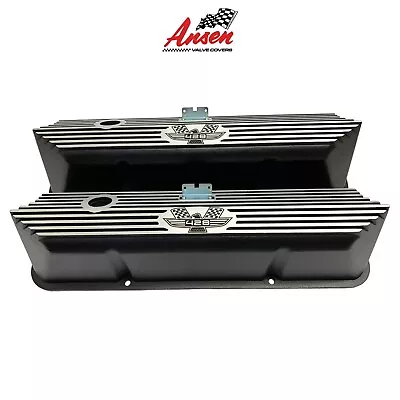 $275 • Buy Ford FE 428 American Eagle Valve Covers Black - Die-Cast Aluminum - Ansen USA