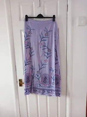 £4.50 • Buy Freesize Boho Wrap-Around Indian Rayon Material Lilac Summer Skirt Preloved 