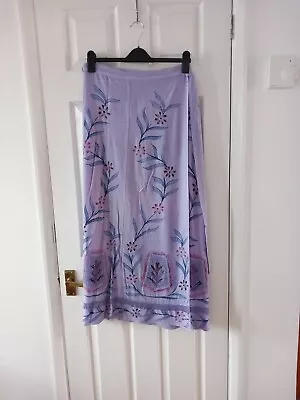 £4.50 • Buy Freesize Boho Wrap-Around Indian Rayon Material Lilac Summer Skirt Preloved 