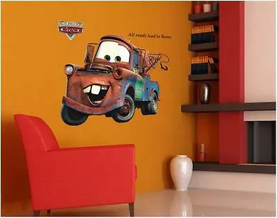 £7.13 • Buy Disney Cartoon Giant MATER Cars HUGE Tow Truck Wall Stickers Kids Home Decor USA