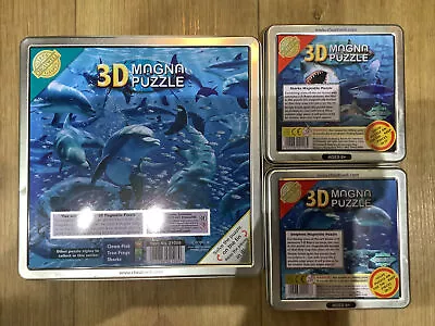 Cheatwell 3D Magna Puzzles X 3 Magnetic Jigsaws In Tin Box 1 Lge 2 Sml Marine • £8.99