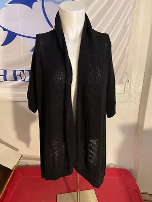 Mossimo Black Open Front Long Sleeve Stretch Cardigan Size L • $3.99