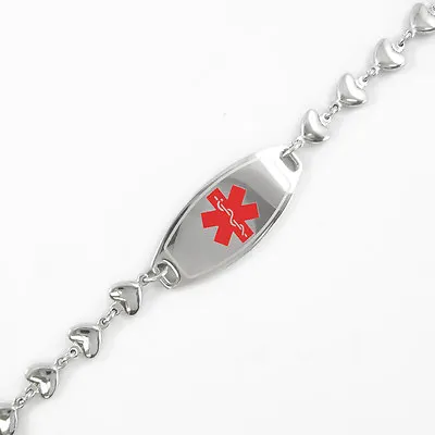 Pre Engraved - Unisex - MULTIPLE SCLEROSIS IDMedical Alert BraceletHEART Chain • $39.99