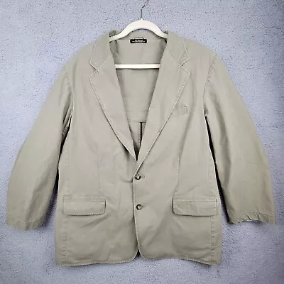 LL Bean Khaki Olive 44 R Sports Jacket Travel Safari Blazer Shoulder Pads 0KU59  • $32.97