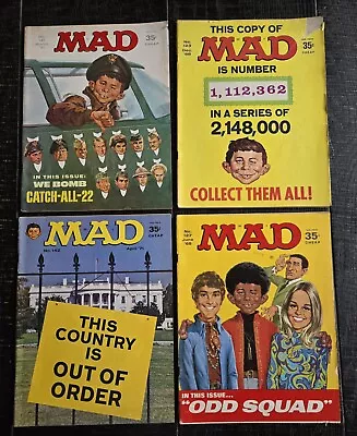 MAD MAGAZINE 4 ISSUES From 1968 1969 And 1971. Acceptable Condition.  • $7.50