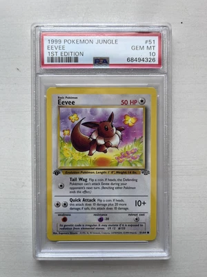 $105 • Buy 1999 Pokemon Jungle 1st Edition Eevee #51 PSA 10