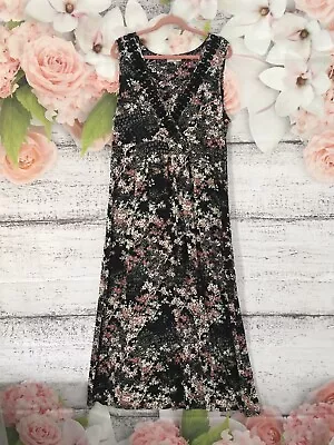 £0.99 • Buy Size 20 Rocha John Rocha Black Floral Sleeveless Maxi Dress 