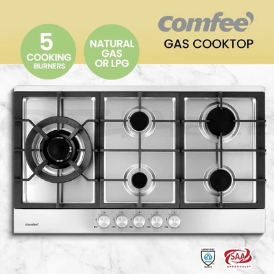 $313.45 • Buy Comfee Gas Cooktop Stainless Steel 5 Burner Kitchen Gas Stove Cook Top NG LPG