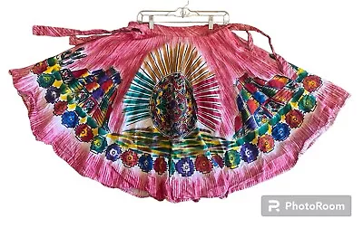 VTG Rojas? Skirt Size XS/S Hand Made Painted  Mexico Eagle Snake Full Circle • $99