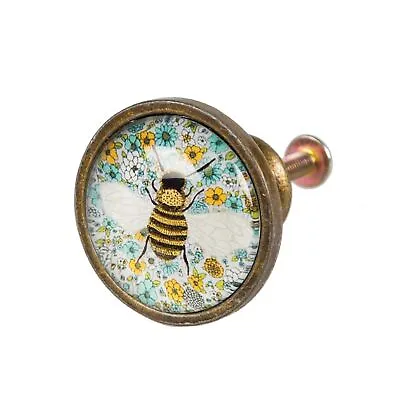 Sass & Belle Summer Floral Bee Metal Drawer Knob New • £6.29