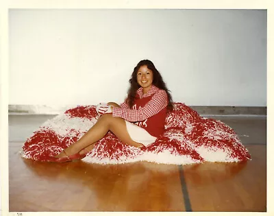 Vintage Teen Girl Cheerleader With Pom Poms 1970's-Original Snapshot • $4.90