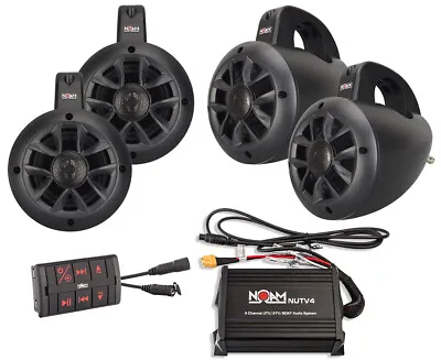 Noam Nutv4 Quad - Marine Bluetooth Atv / Rzr / Utv Speakers Stereo System • $329.95