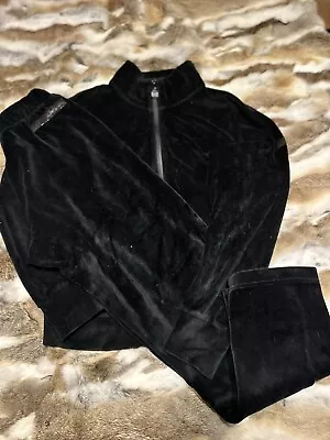 Emporio Armani 7 Ladies Black Velvet Tracksuit Authentic S • £30