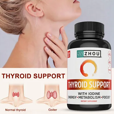 Zhou Thyroid Support - Promotes Thyroid Health And Metabolism - Contains Iodine • $9.29