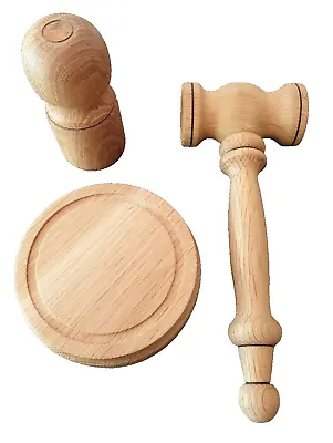 Auctioneers Gavel And Block Set • £35