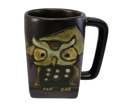 Mara Stoneware Pottery Coffee Cup Mug  Night Owls Black Purple • $39.98