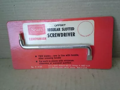 Vintage. Sears Companion 9_ 4120 Offset Regular Slotted Screwdriver. NOS • $4