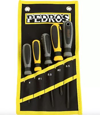 Pedro's Screwdriver Set 4 #1 5.5 #2 6.5 5 Piece Bike Mechanic Set Ships USA • $31.61