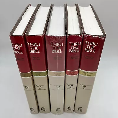 Thru The Bible Complete 5 Volume Set 1981-83 J Vernon McGee Hardcover Commentary • $84.95