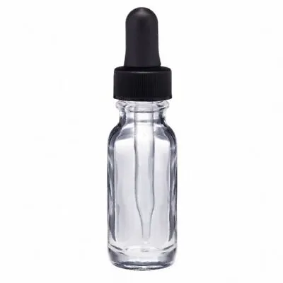 CLEAR GLASS Bottles 1/2 Oz (15 Ml) With Glass Droppers (6-12-24-48 Count) • $15.95
