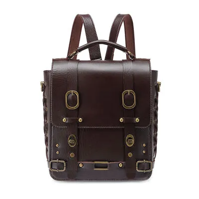 GEARDUKE New Men Women Gothic Steampunk Leather Crossbody Shoulder Bag Backpack • $40.17