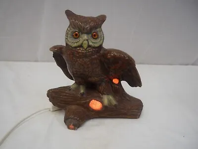 OWL Vintage Table Accent Lamp Night Light 9 1/2  Tall Works • $27.99