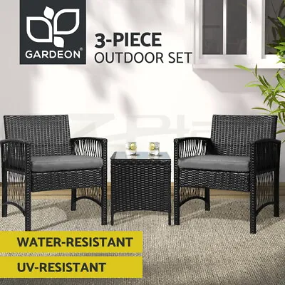 $191.40 • Buy Gardeon Patio Furniture Outdoor Bistro Set Dining Chairs Setting 3 Piece Wicker