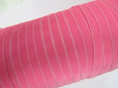 10 Yards 3/8  Velvet Ribbon 9mm/Satin Back/craft/bow FREE USA SHIPPING R116-Pink • $9.99