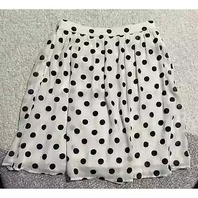J. Crew Women's Size 0 Velvet Pleated Polka Dot Skirt White Black • $29.99