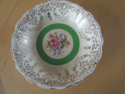 Vintage Palissy Pottery Small Dish Rose In Centre Green Circle. • £0.99