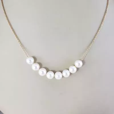 14 Karat Yellow Gold And Pearl Necklace #17093 • $495