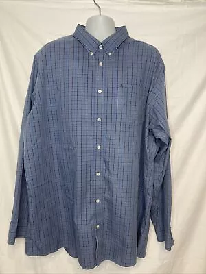 Eddie Bauer Men's 3XLT Relaxed Fit Gray Plaid Long Sleeve Button Down • $13