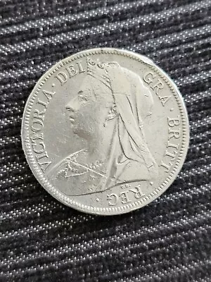 Queen Victoria 1897 Silver Half Crown Coin  • $22.38