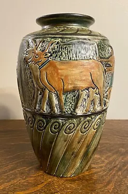 Weller Pottery Decorated Burntwood Or Lebanon Vase Very Nice! • $795