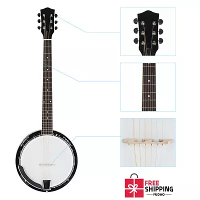 Best-Selling Exquisite Professional Sapelli Notopleura Wood Alloy 6 String Banjo • $148