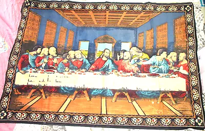 Beautiful Vibrant LAST SUPPER  Tapestry  Vintage. • $39