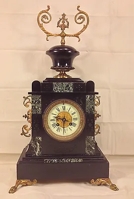 Antique Japes Freres Mantel Clock With Urn Topper Runs & Strikes  France • $395.83