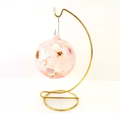 Vecchia Murano Art Glass Pink Splash Hand Blown Ball Ornament W/Tag VR Venice • $39