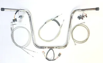 1 1/4 Ape Hanger 16 Chrome Handlebar Kit Plug N Play 96 06 Harley Heritage  ST • $489