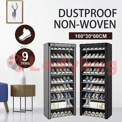 $16.45 • Buy Up To 9 Tier Shoe Rack Portable Storage Cabinet Organiser Wardrobe