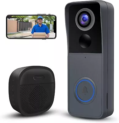 GEREE Wireless WiFi Video Doorbell Camera With Chime1080P HD Smart Video Door • £78.99