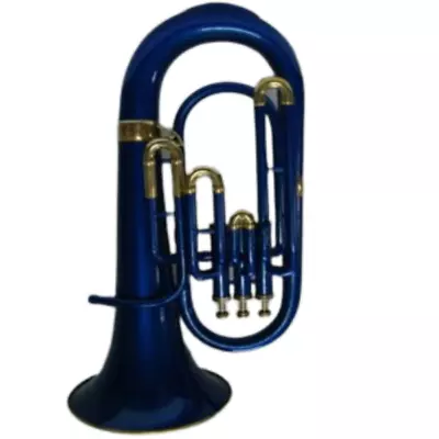 Blue Lacquered Brass Bb 3 Valve Euphonium Brass Finish With Hard Case By Zaima • $310